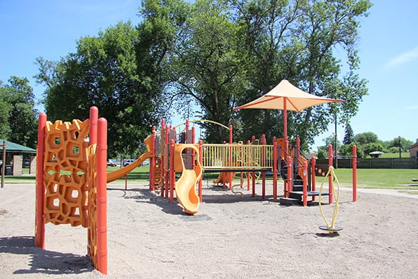 A riverside trail in a Grand Forks park